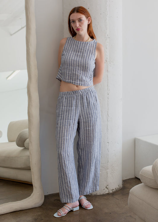 Linen Button Back Tank in XS - Linen Button Tank Top