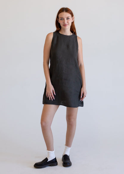 Linen Mini Dress in XS view 2 - Linen Mini Dress Women