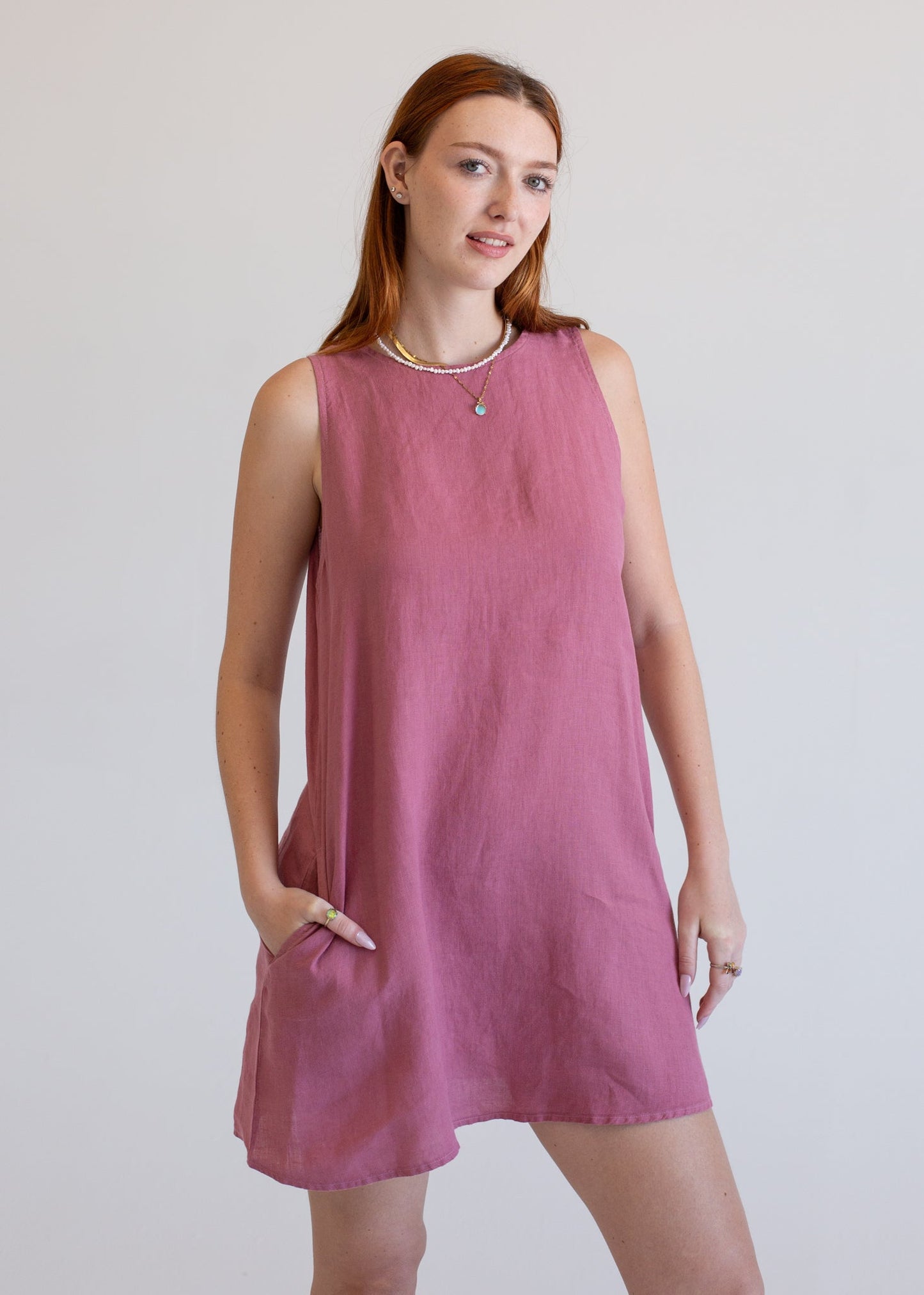 Linen Mini Dress in XS view 3 - Linen Mini Dress Women