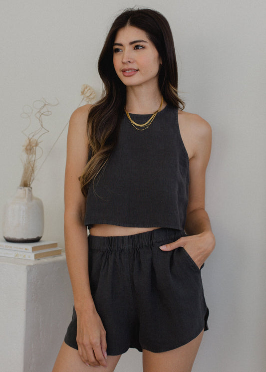 Linen Pull-on Shorts in XS - Linen Shorts Pull And Bear (bottom)