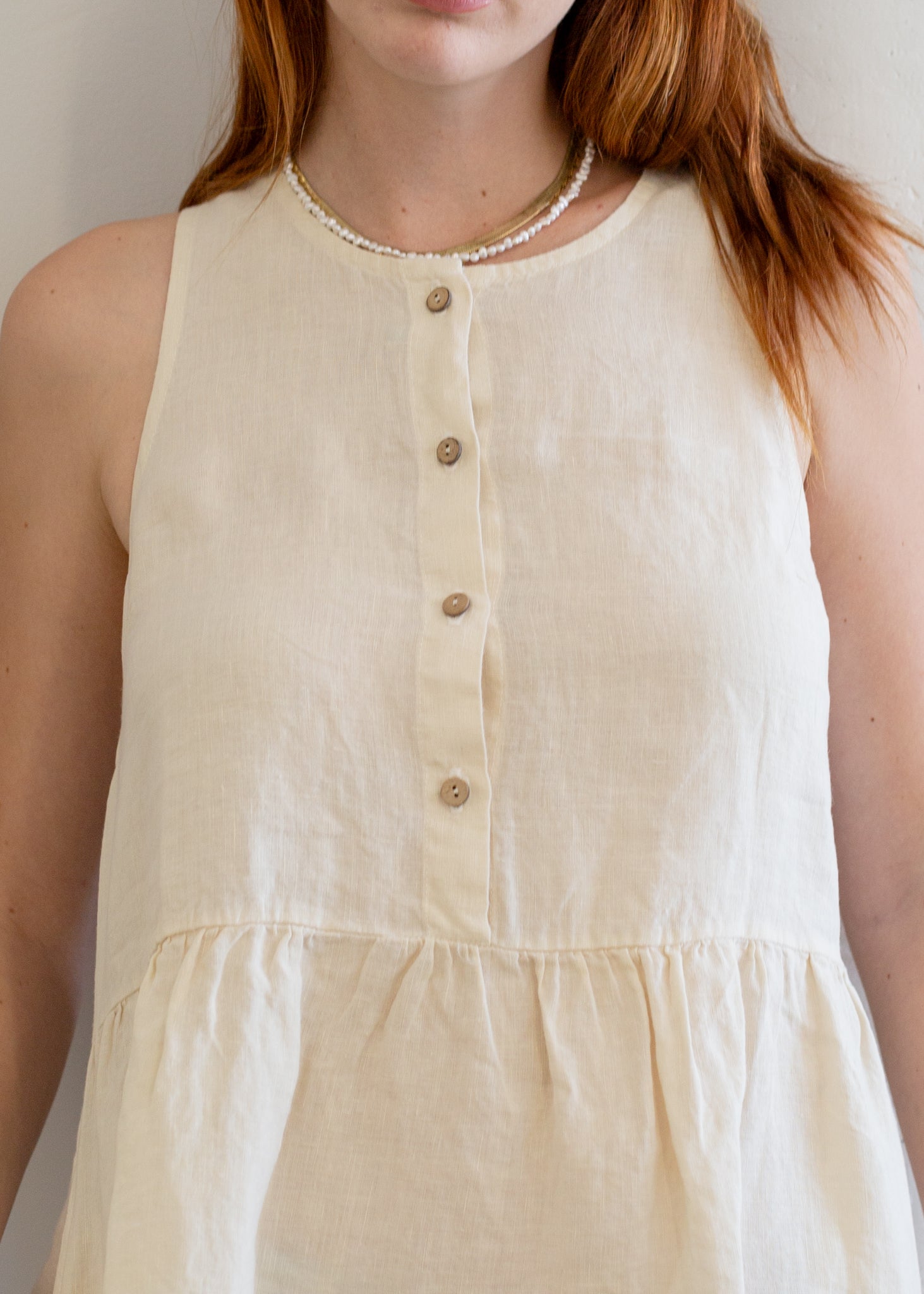 Linen Sleeveless Smock Dress in S view 6 - Linen Sleeveless Dresses For Women
