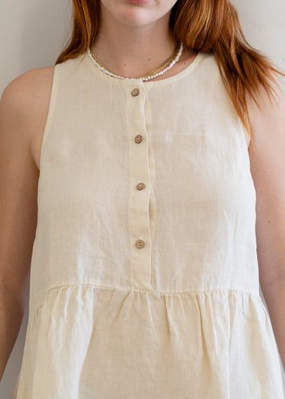 Linen Sleeveless Smock Dress in S view 6 - Linen Sleeveless Dresses For Women