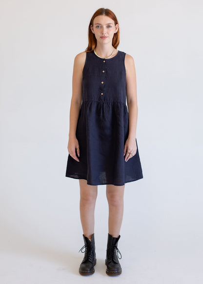Linen Sleeveless Smock Dress in XS - Linen Sleeveless Dresses For Women