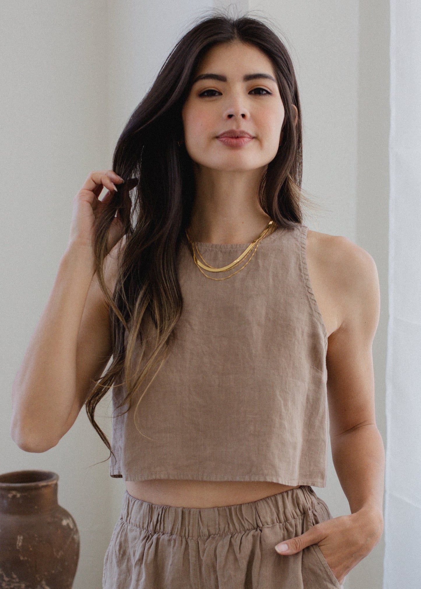 Linen Tank in S view 6 - Womens Linen Tank (top)