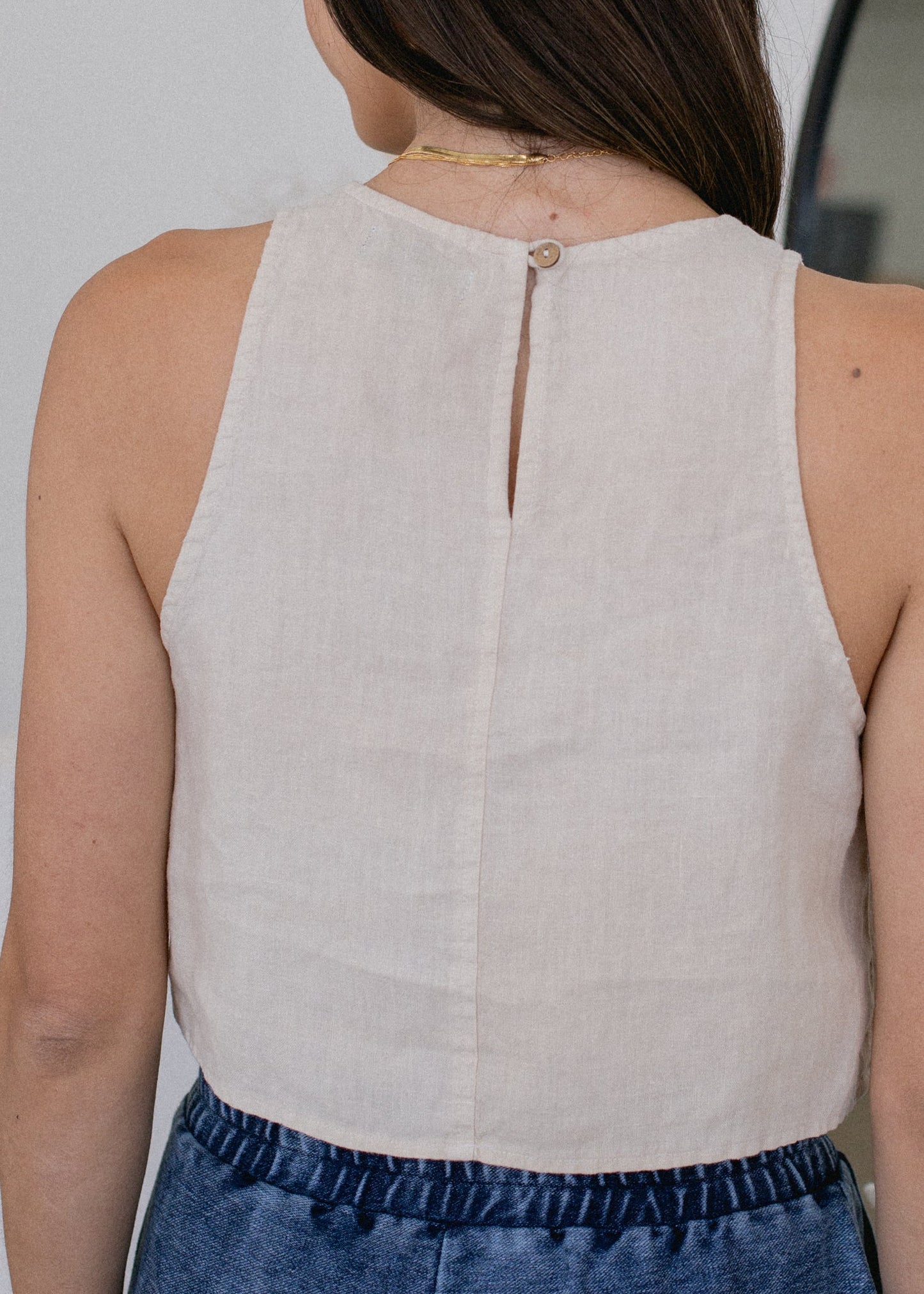 Linen Tank in XS view 3 - Womens Linen Tank (top)