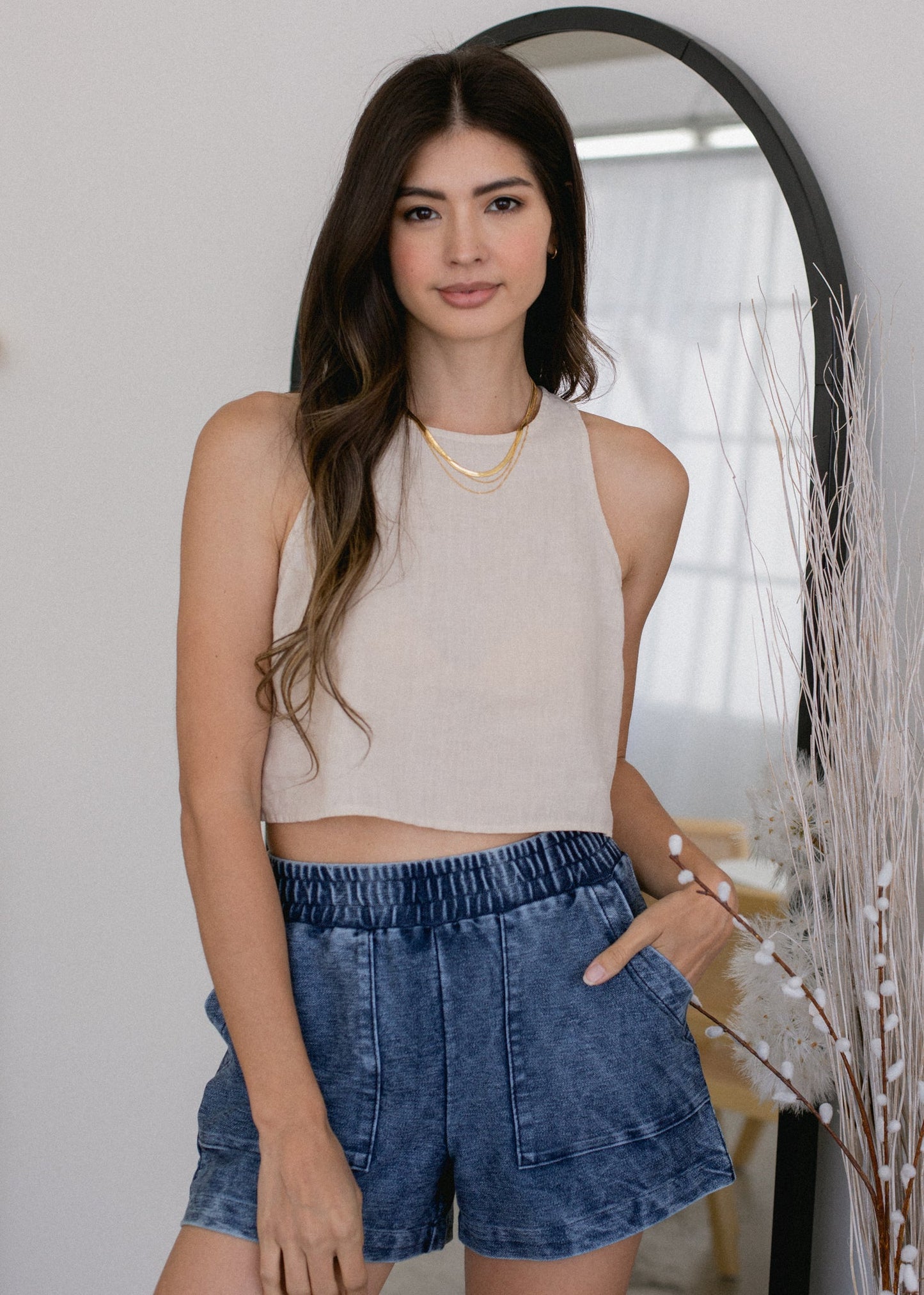 Linen Tank in XS - Womens Linen Tank (top)