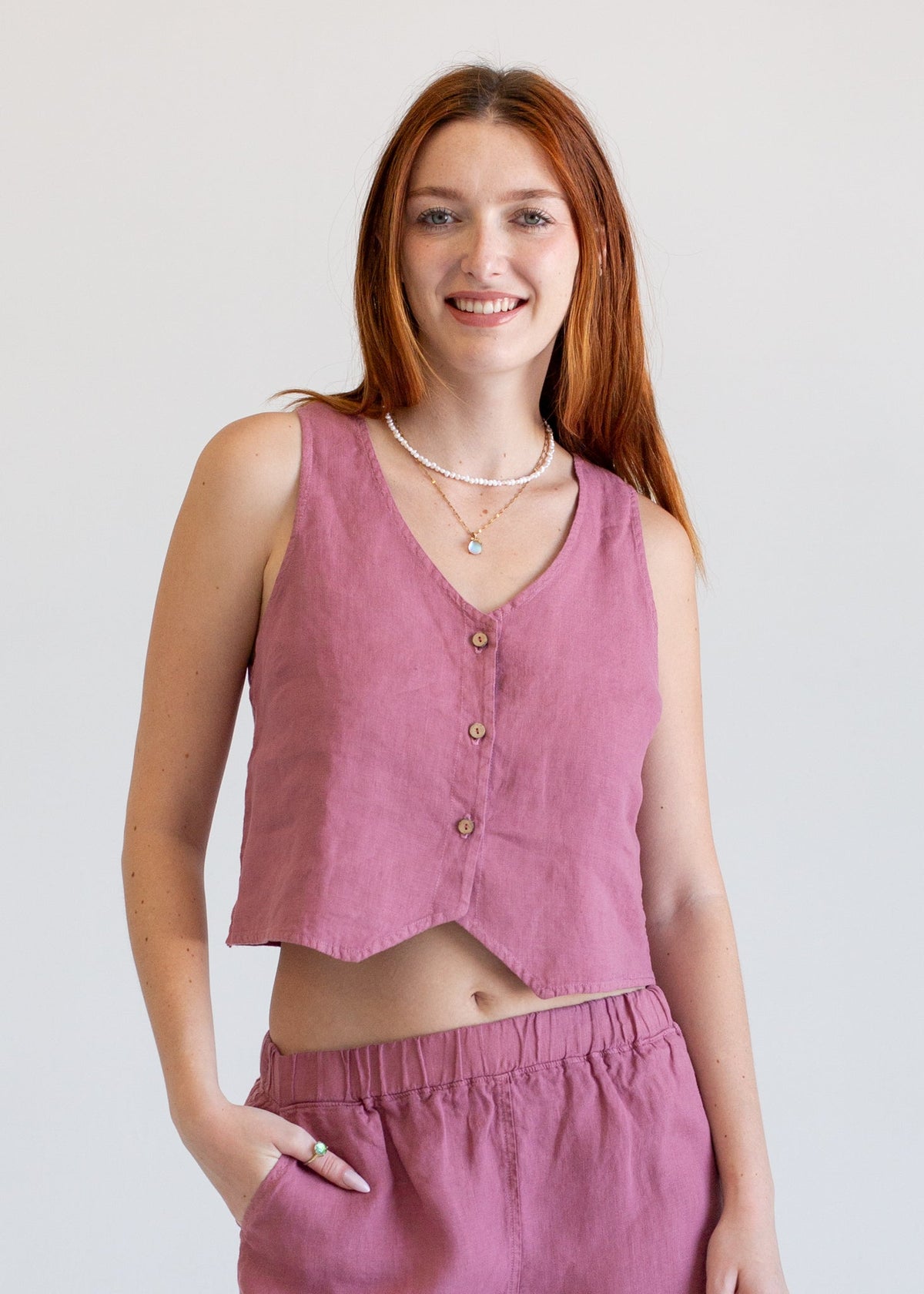 Linen Vest - MeeeShop Women's Fashion