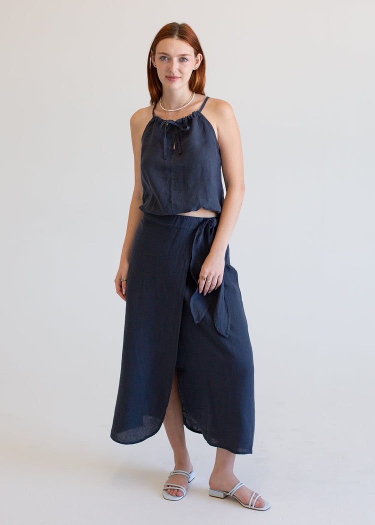Linen Wrap Skirt XS view 4 (skirt) - linen wrap skirt mini, linen wrap skirt midi, linen wrap skirt pat - shop at us.meeeshop