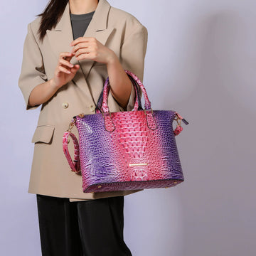 Liora Gradient Croc Shoulder Bag and Wallet Set in Croc Coral view 2 - Set Bag (one-piece)