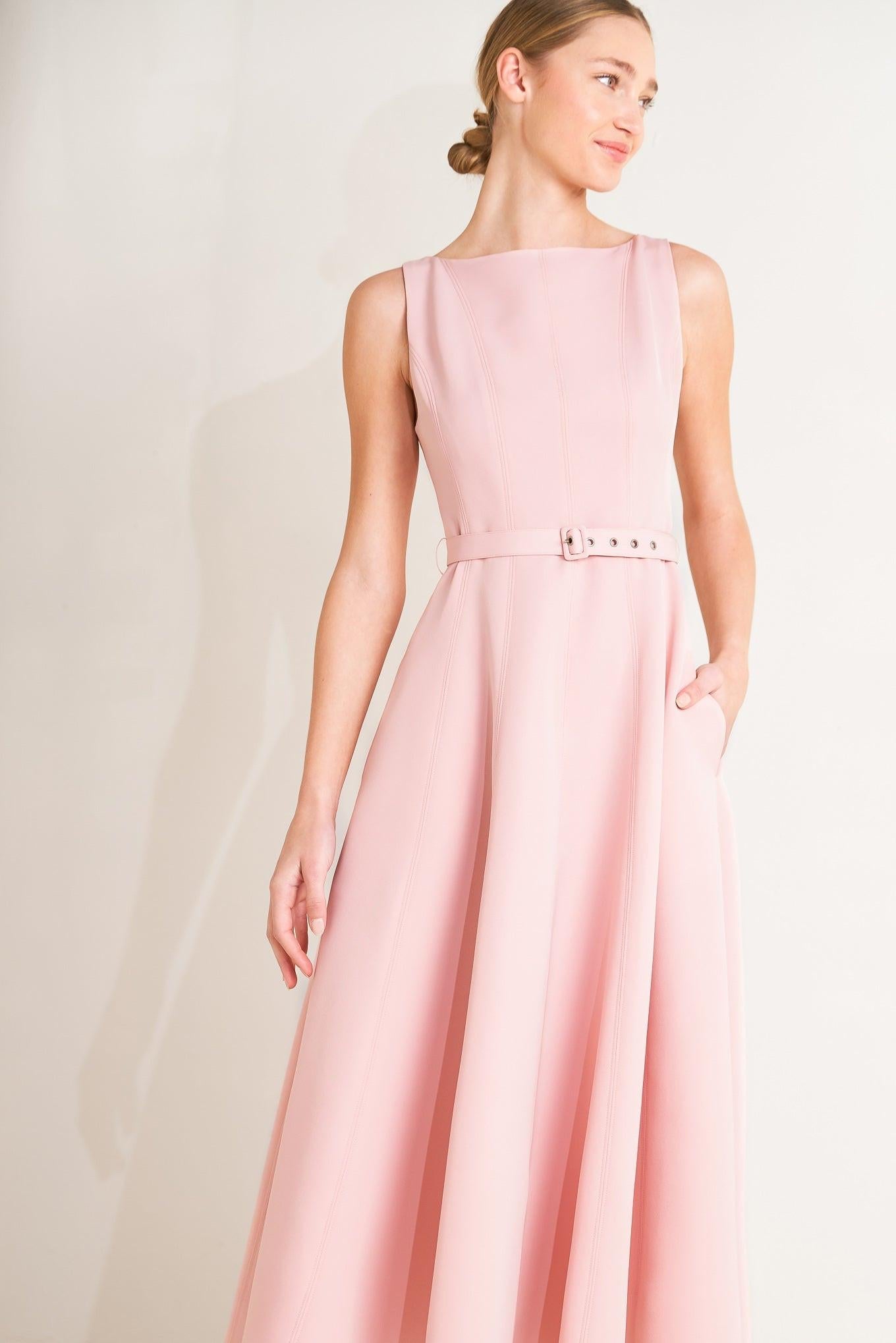 Living the Dream Woven Midi Dress in PINK view 4 - Dream Life Dress
