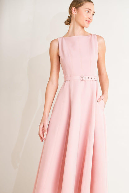 Living the Dream Woven Midi Dress in PINK view 4 - Dream Life Dress