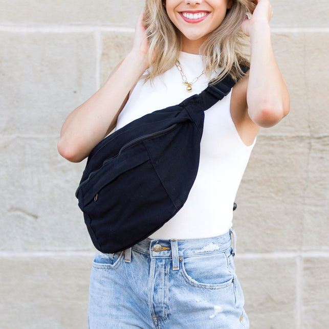 London Oversized Canvas Crescent Sling view 6 - Relaxed Fit (bag)