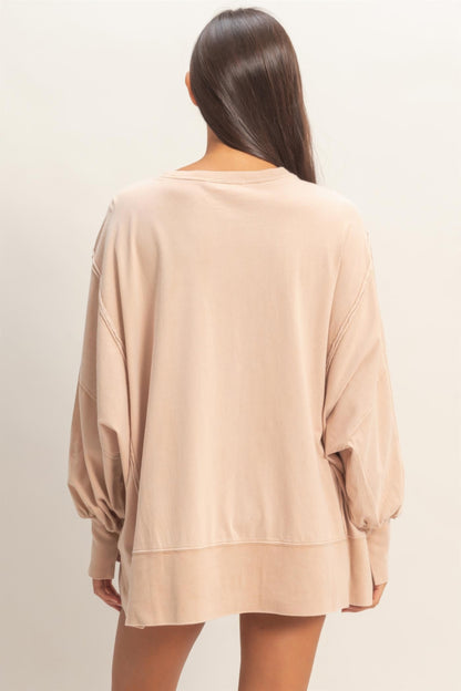 hyfve oversized seam Hyfve Oversized Seam Detail Long Sleeve Top view 10 (top) - shop at us.meeeshop
