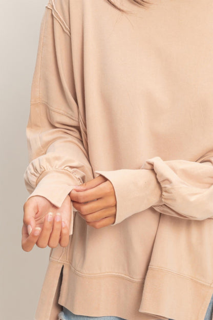 hyfve oversized seam Hyfve Oversized Seam Detail Long Sleeve Top view 9 (top) - shop at us.meeeshop
