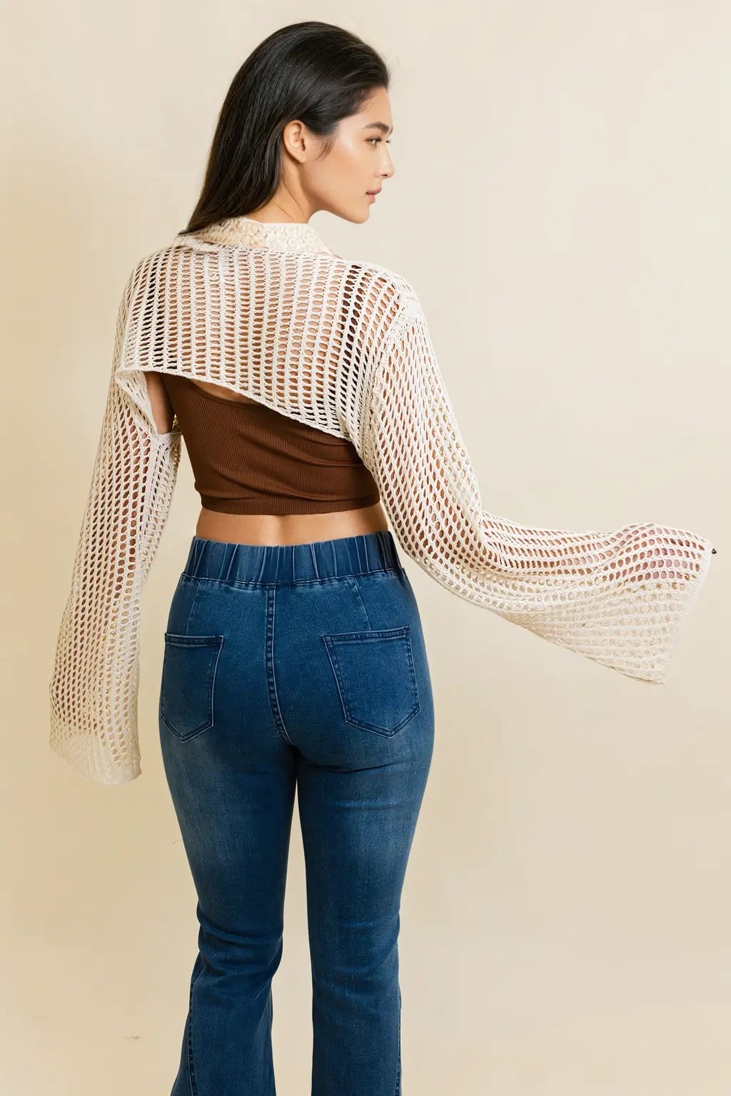 Loom Knitted Cropped Sweater - MeeeShop Women's Fashion