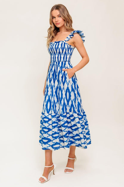 Lost in the Details Woven Midi Dress view 7