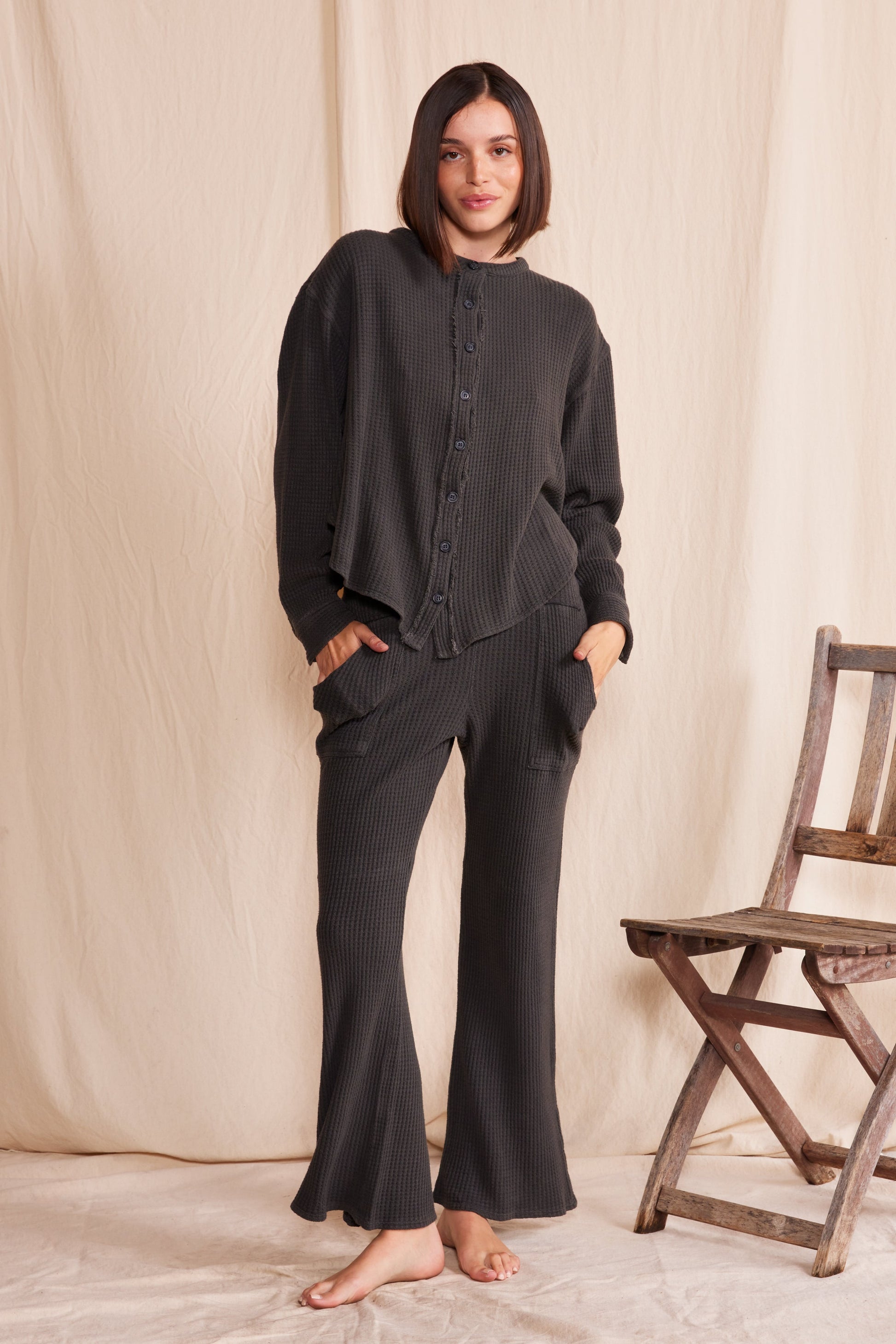 Lotus Waffle Pant in Vintage Black (bottom)