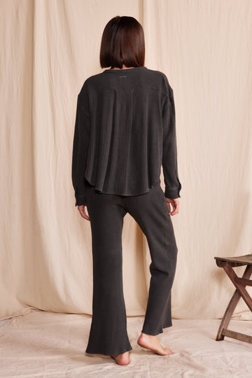 Lotus Waffle Pant in Vintage Black view 2 (bottom)
