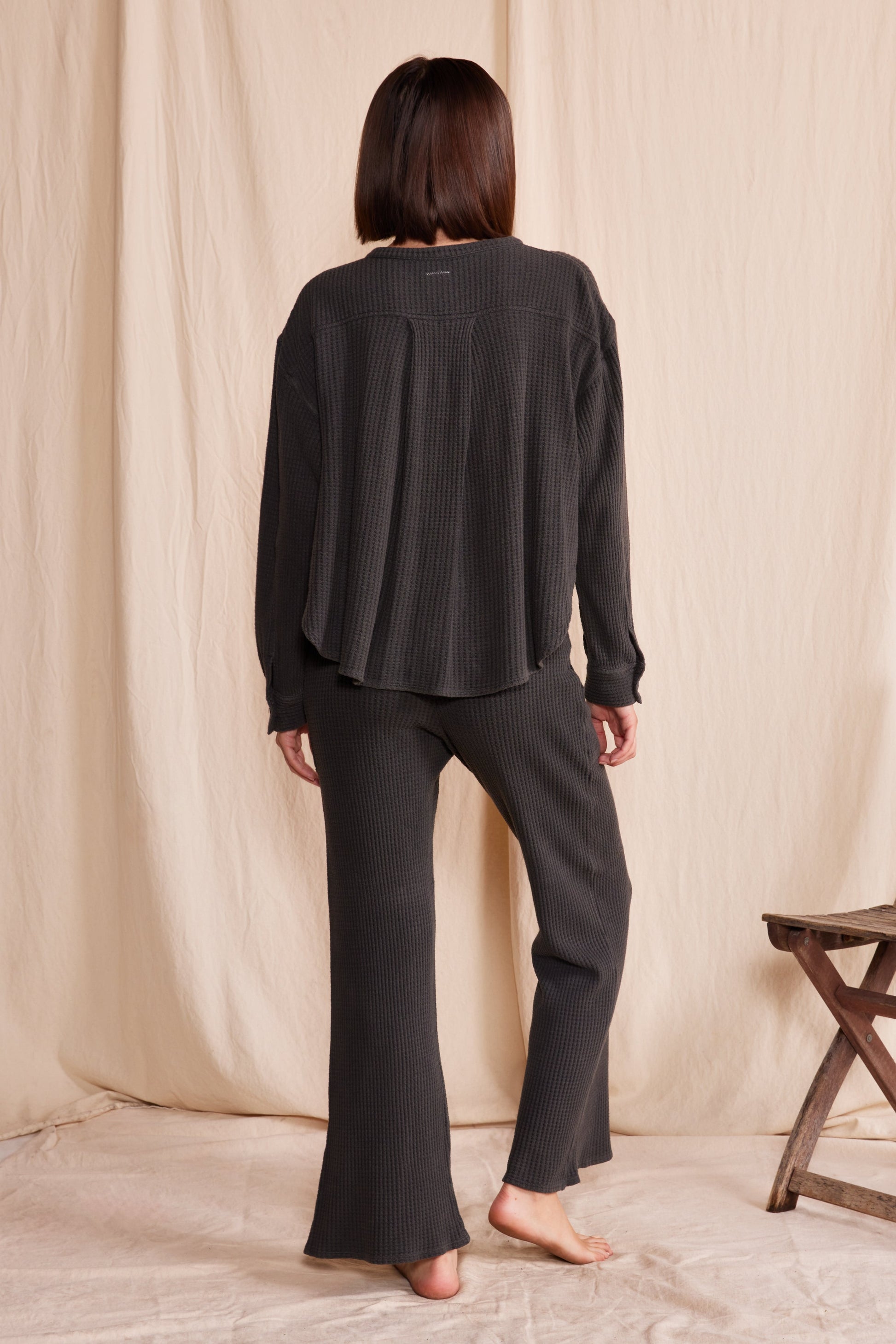 Lotus Waffle Pant in Vintage Black view 2 (bottom)