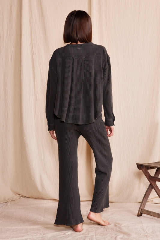 Lotus Waffle Pant in Vintage Black view 2 (bottom)