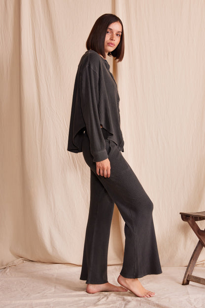Lotus Waffle Pant in Vintage Black view 3 (bottom)