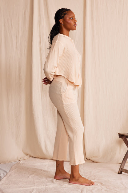 Lotus Waffle Pant in Vintage Black view 5 (bottom)