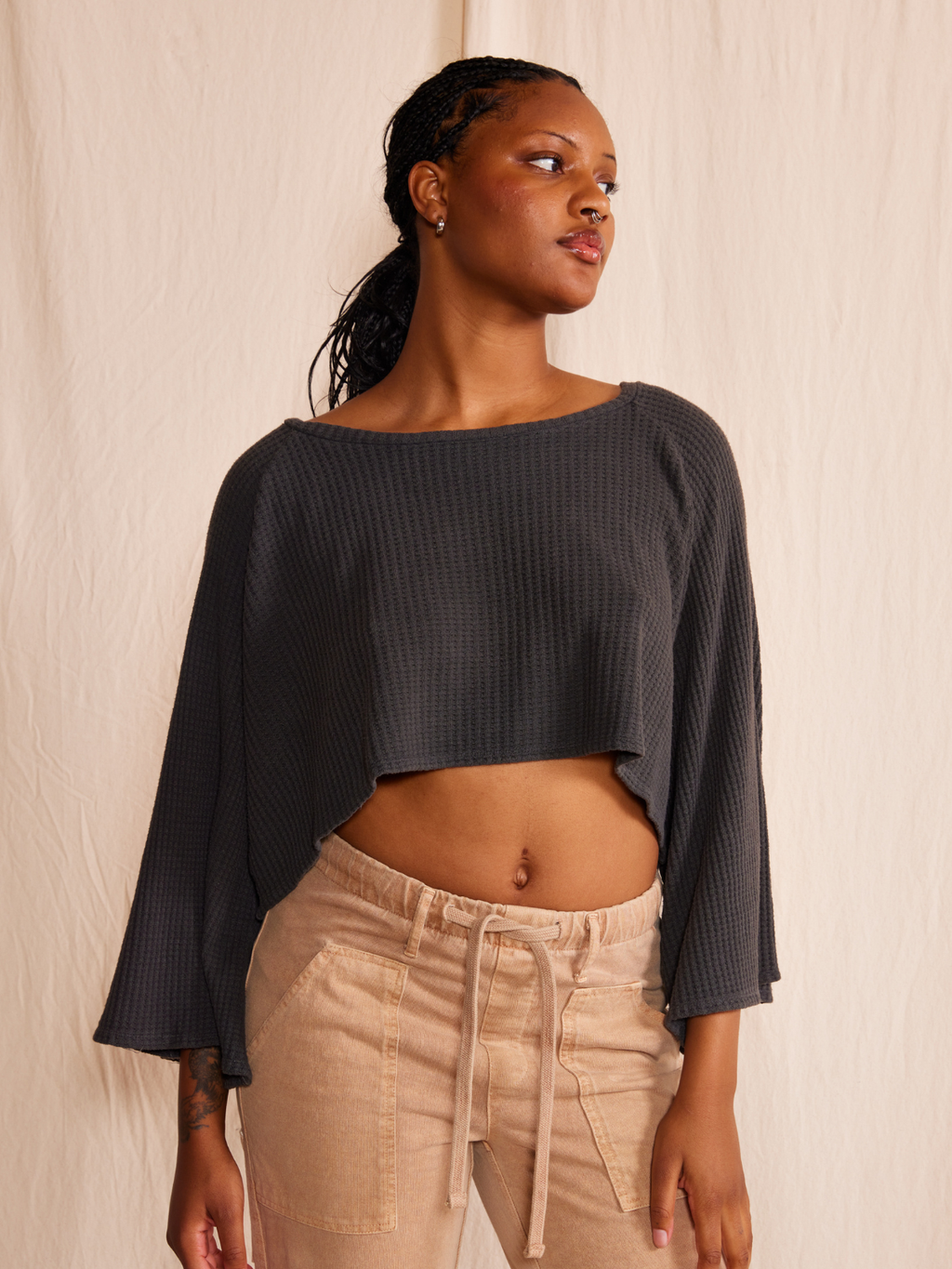 Lotus Waffle Top L view 8 (top) - waffle top, lotus waffle top - shop at us.meeeshop
