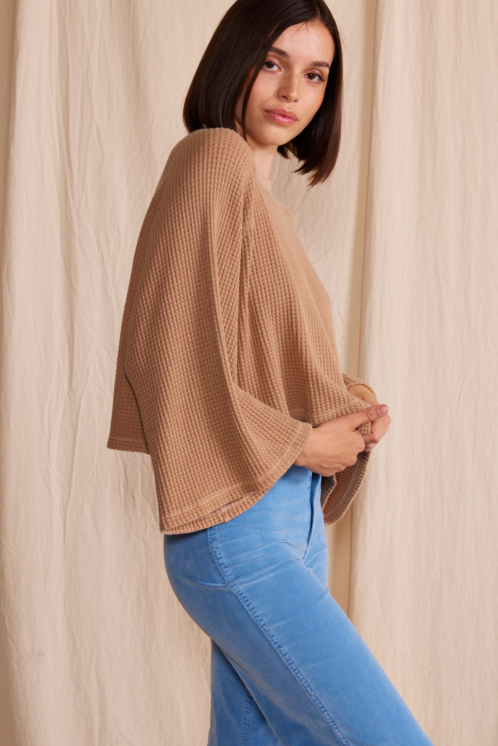 Lotus Waffle Top S view 3 (top) - waffle top, lotus waffle top - shop at us.meeeshop