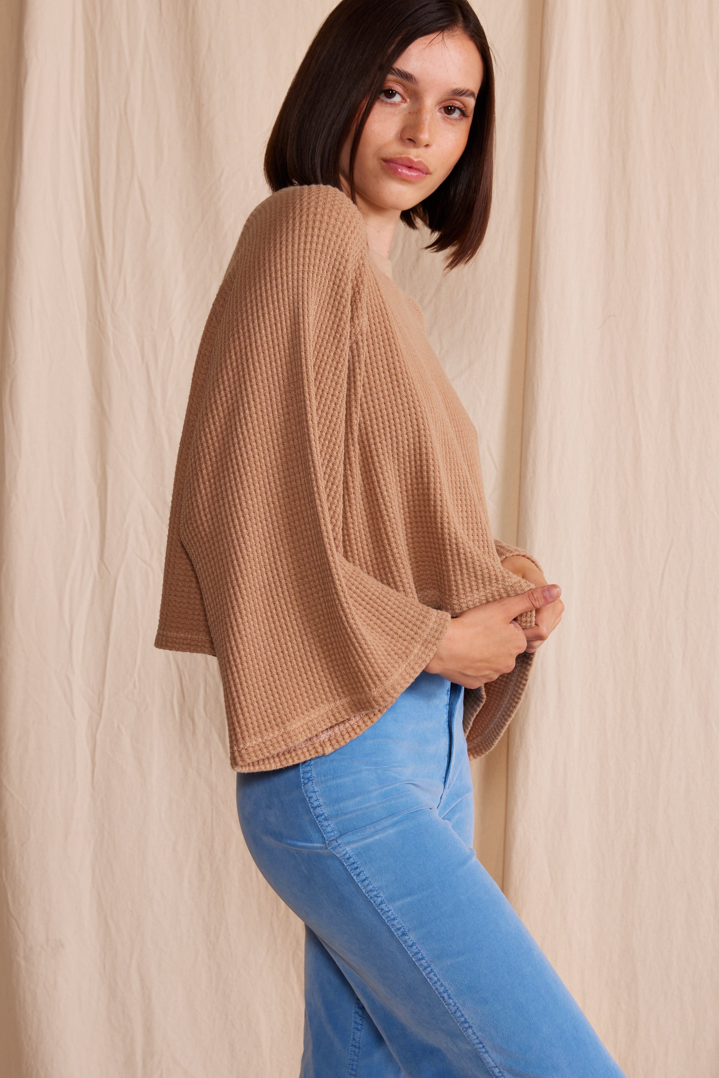 Lotus Waffle Top S view 3 (top) - waffle top, lotus waffle top - shop at us.meeeshop