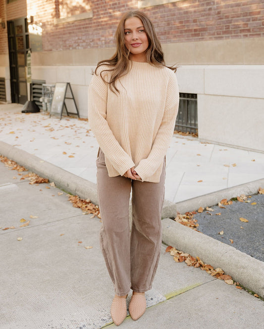 Lou Oversized Sweater in Apricot - Relaxed Fit - Louis Vuitton Oversized Sweater (top)