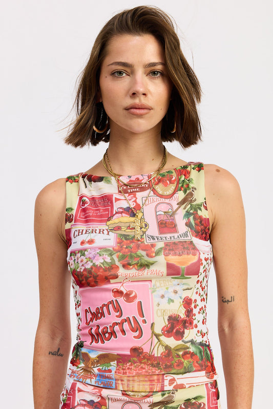 louisa top Louisa Top Cherry Pink Red (top) - shop at us.meeeshop