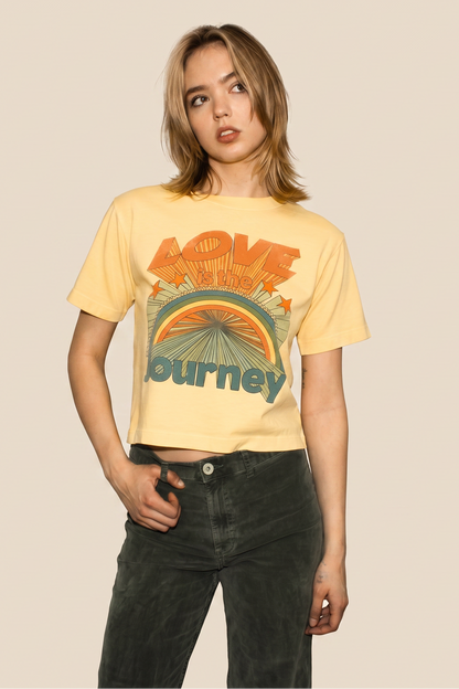 Love Is the Jouney Cropped Tee in XS (top)