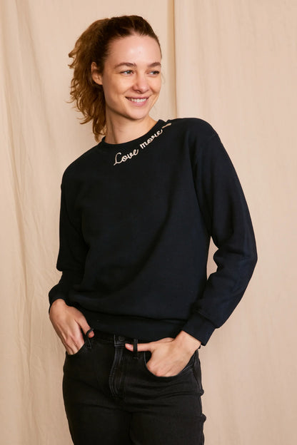 Love More Vintage Sweatshirt in Charcoal view 11 - Love More T Shirt (top)