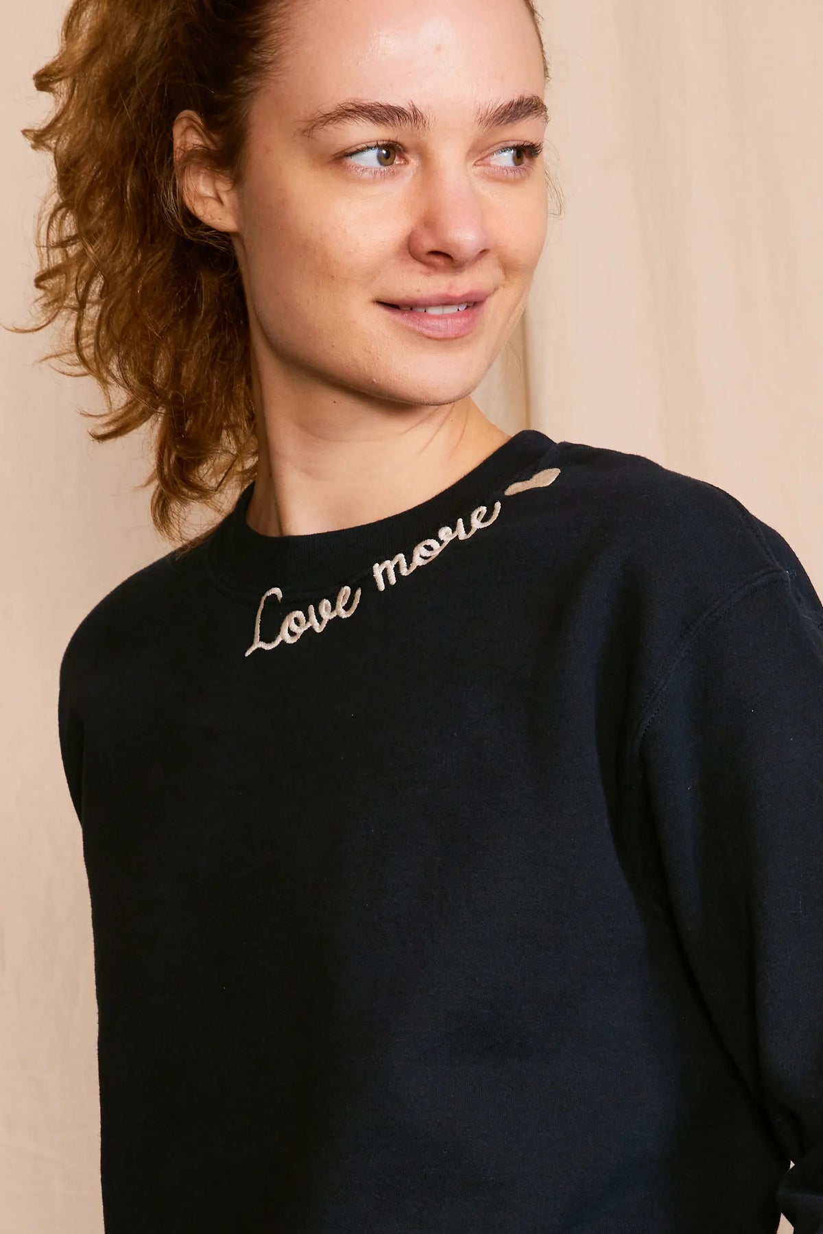Love More Vintage Sweatshirt in Charcoal view 12 - Love More T Shirt (top)