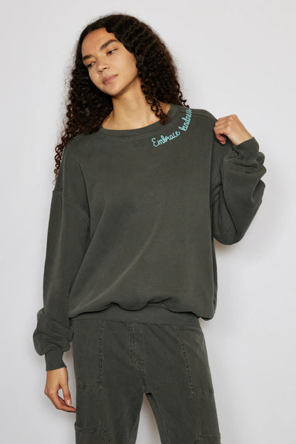 Love More Vintage Sweatshirt in Lime view 16 - Love More T Shirt (top)