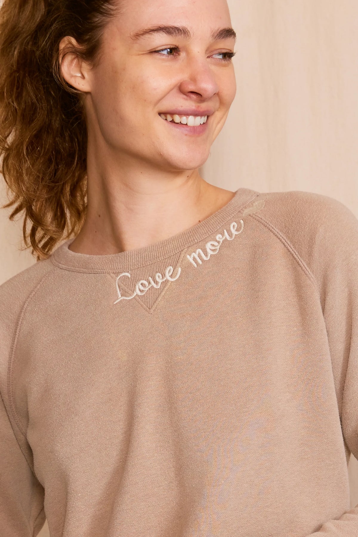 Love More Vintage Sweatshirt in Navy view 18 - Love More T Shirt (top)