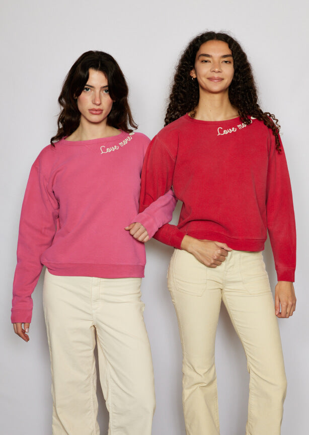 Love More Vintage Sweatshirt in Pink view 4 - Love More T Shirt (top)