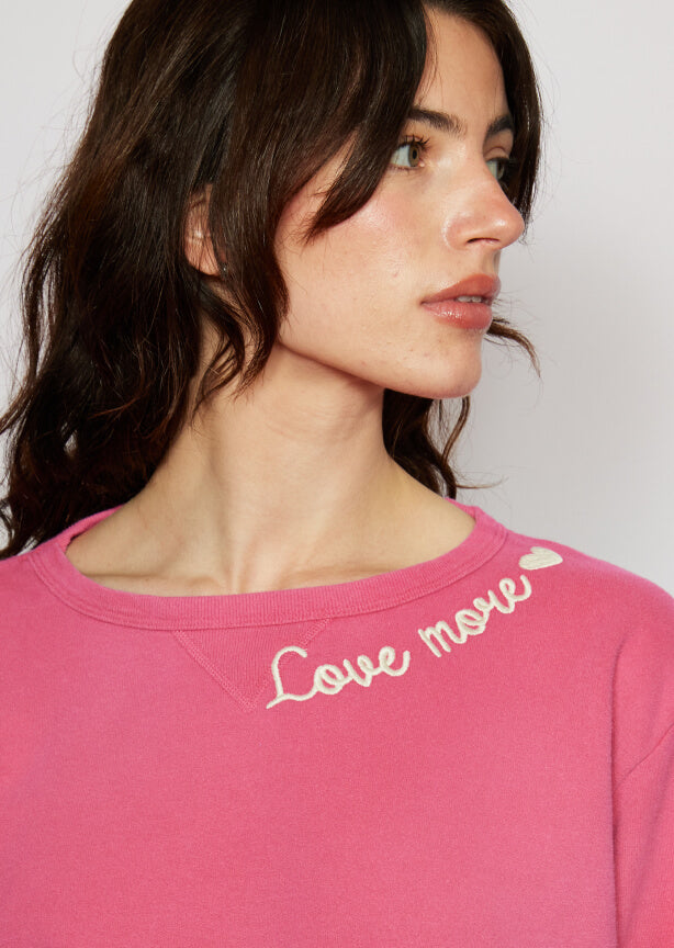 Love More Vintage Sweatshirt in Red view 2 - Love More T Shirt (top)