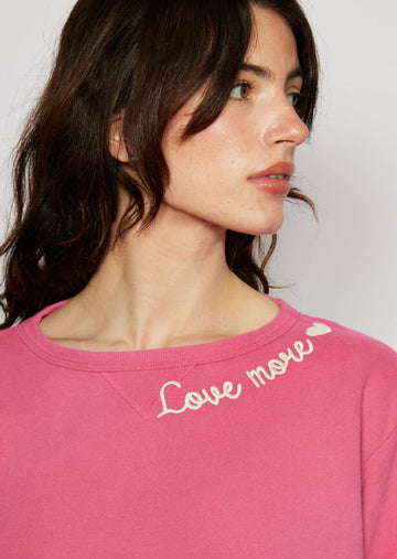 Love More Vintage Sweatshirt in Red view 2 - Love More T Shirt (top)
