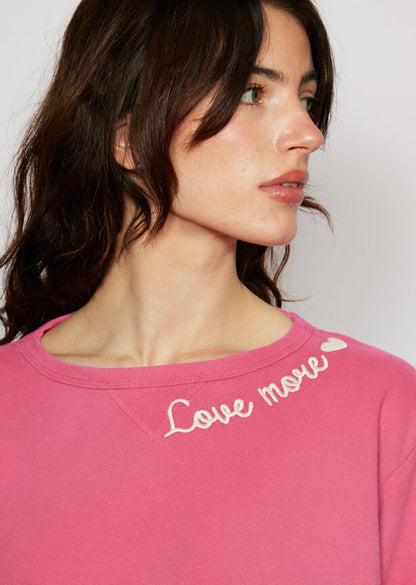 Love More Vintage Sweatshirt in Red view 2 - Love More T Shirt (top)