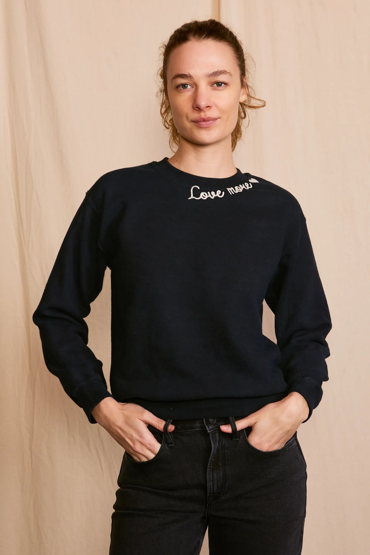 Love More Vintage Sweatshirt in Sky Blue view 9 - Love More T Shirt (top)