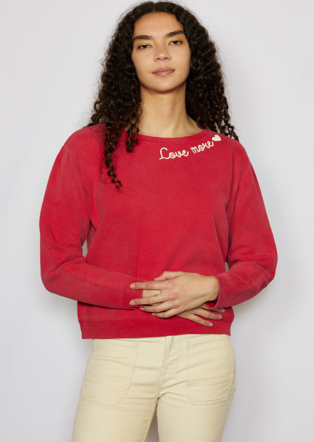 Love More Vintage Sweatshirt Pink view 3 (top) - love more t shirt, love more hoodie, love you more swe - shop at us.meeeshop