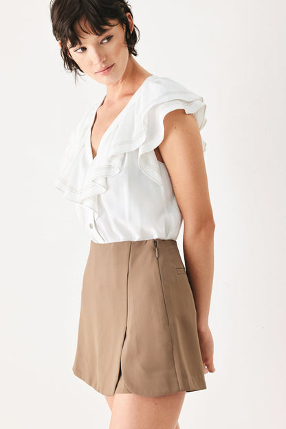 Lovely Afternoon Woven Skort in WHITE view 5 (bottom)
