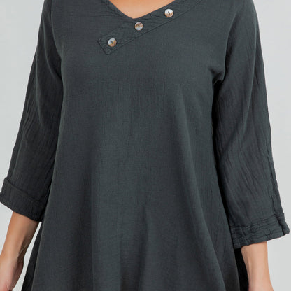 Lu V-neck Top 100% Cotton Gauze in 0 (XS/S) view 10 - 100 Cotton Tops For Women