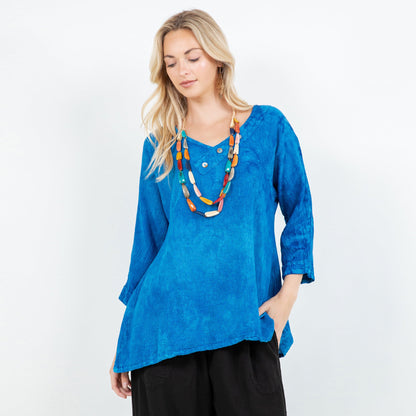 Lu V-neck Top 100% Cotton Gauze in 0 (XS/S) view 3 - 100 Cotton Tops For Women