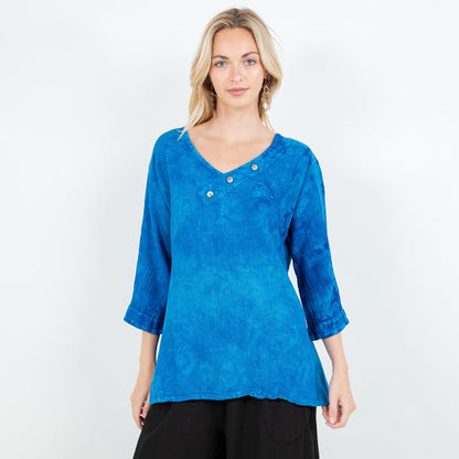 Lu V-neck Top 100% Cotton Gauze in 0 (XS/S) view 7 - 100 Cotton Tops For Women