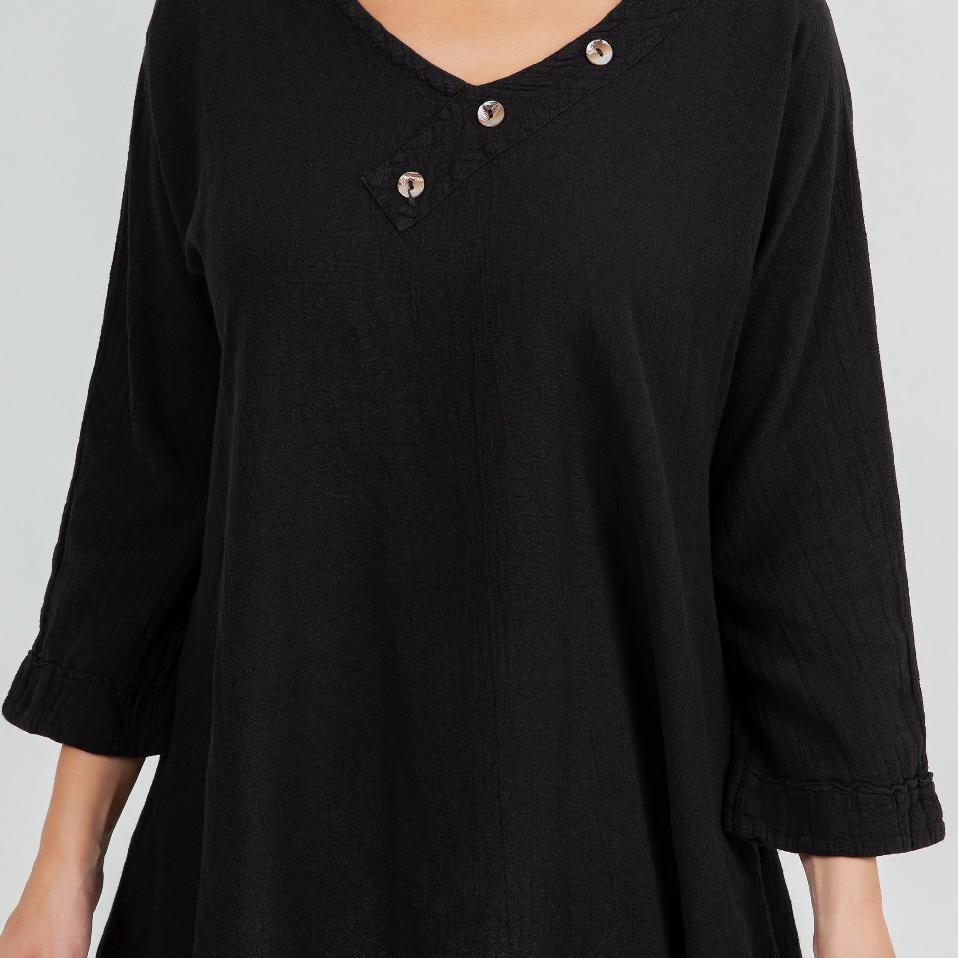 Lu V-neck Top 100% Cotton Gauze in 1 (S/M) view 17 - 100 Cotton Tops For Women