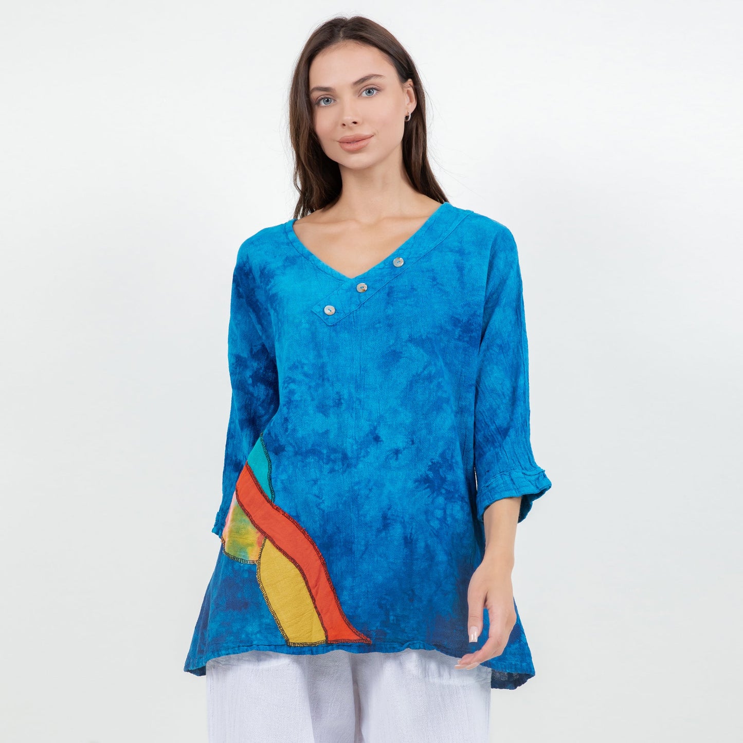Lucia Applique Top 100% Cotton Gauze in 0 view 3 - Gauze Top