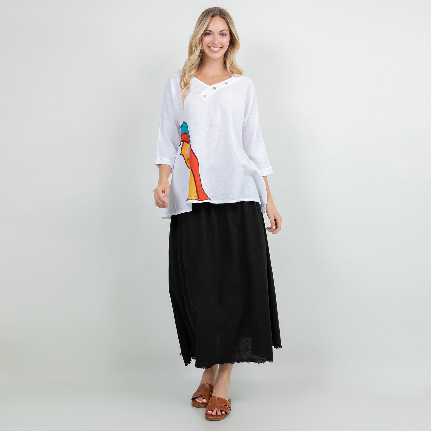 Lucia Applique Top 100% Cotton Gauze in 3 view 11 - Gauze Top