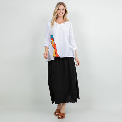 Lucia Applique Top 100% Cotton Gauze in 3 view 11 - Gauze Top